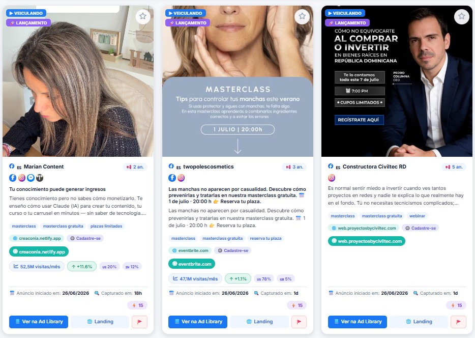 Filtros por termo, score e data dentro da Hunter Lançamento